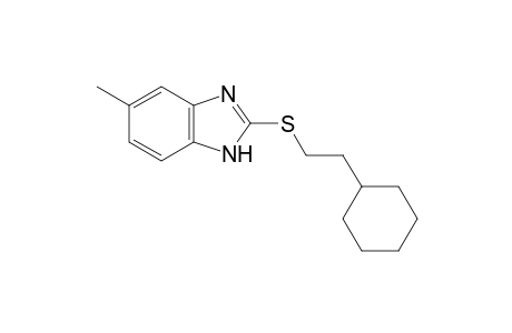 1H-1,3-Benzimidazole, 2-[(2-cyclohexylethyl)thio]-5-methyl-