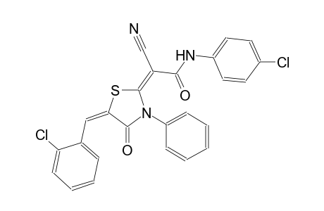 (2E)-2-[(5E)-5-(2-chlorobenzylidene)-4-oxo-3-phenyl-1,3-thiazolidin-2-ylidene]-N-(4-chlorophenyl)-2-cyanoethanamide