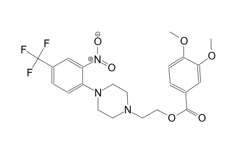 benzoic acid, 3,4-dimethoxy-, 2-[4-[2-nitro-4-(trifluoromethyl)phenyl]-1-piperazinyl]ethyl ester
