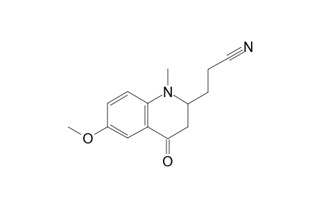 3-(6-Methoxy-1-methyl-4-oxo-1,2,3,4-tetrahydroquinolin-2-yl)propanenitrile