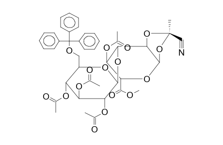 METHYL 3-O-(2,3,4-TRI-O-ACETYL-6-O-TRITYL-BETA-D-GLUCOPYRANOSYL)-4-O-ACETYL-1,2-O-[1-(EXO-CYANO)ETHYLIDENE]-ALPHA-D-GLUCOPYRANURONATE