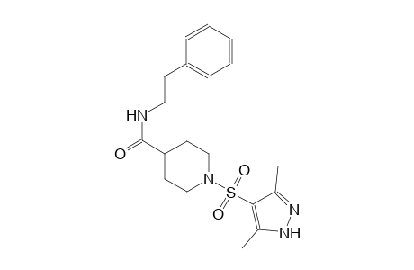 1-[(3,5-dimethyl-1H-pyrazol-4-yl)sulfonyl]-N-(2-phenylethyl)-4-piperidinecarboxamide