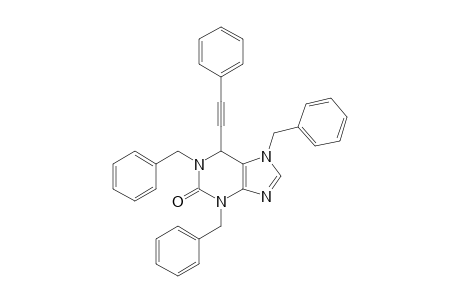 1,3,7-tribenzyl-6-(2-phenylethynyl)-6H-purin-2-one