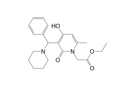 1(2H)-Pyridineacetic acid, 4-hydroxy-6-methyl-2-oxo-3-(phenyl-1-piperidinylmethyl)-, ethyl ester