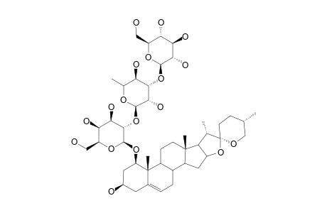 RUSCOGENIN-1-O-[O-BETA-D-GLUCOPYRANOSYL-(1->3)-O-ALPHA-L-RHAMNOPYRANOSYL-(1->2)-BETA-D-GALACTOPYRANOSIDE];(25R)-SPIROST-5-ENE-1-BETA,3-BETA-DIOL-1-