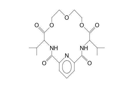 (4S,14S)-4,14-Diisopropyl-6,9,12-trioxa-3,15,21-triaza-bicyclo(15.3.1)heneicosa-1(21),17,19-triene-2,5,13,16-tetrone