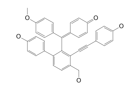 SELAGINELLIN-M;4-[[4'-HYDROXY-4-HYDROXYMETHYL-3-[(4-HYDROXYPHENYL)-ETHYNYL]-BIPHENYL-2-YL]-(4-METHOXYPHENYL)-METHYLENE]-CYCLO-HEXA-2,5-DIEN-1-ONE