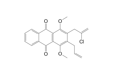 2-(2'-chloroprop-2'-enyl)-1,4-dimethoxy-3-(prop-2''-enyl)anthraquinone
