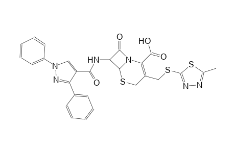 7-{[(1,3-diphenyl-1H-pyrazol-4-yl)carbonyl]amino}-3-{[(5-methyl-1,3,4-thiadiazol-2-yl)sulfanyl]methyl}-8-oxo-5-thia-1-azabicyclo[4.2.0]oct-2-ene-2-carboxylic acid