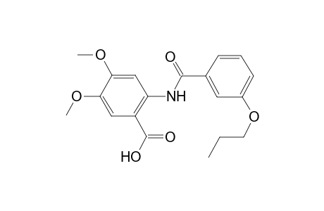 4,5-Dimethoxy-2-[(3-propoxyphenyl)carbonylamino]benzoic acid