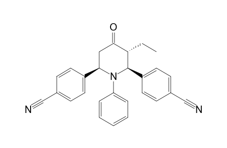trans, cis-2,6-bis(4-acetonitrilephenyl)-3-ethyl-1-phenylpiperidin-4-one