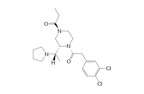 (+)-1-[(R)-4-[2-(3,4-DICHLOROPHENYL)-ACETYL]-3-[(S)-1-(PYRROLIDIN-1-YL)-ETHYL]-PIPERAZIN-1-YL]-PROPAN-1-ONE;MAJOR-ROTAMER