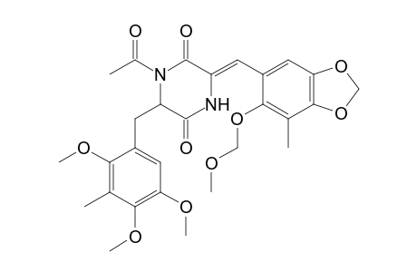 (3Z)-1-acetyl-3-[[6-(methoxymethoxy)-7-methyl-1,3-benzodioxol-5-yl]methylene]-6-(2,4,5-trimethoxy-3-methyl-benzyl)piperazine-2,5-quinone