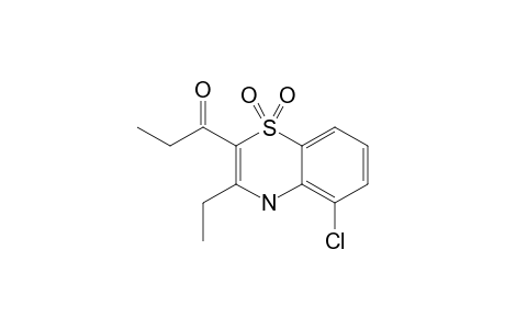 5-CHLORO-3-ETHYL-2-PROPIONYL-4H-1,4-BENZOTHIAZINE-1,1-DIOXIDE