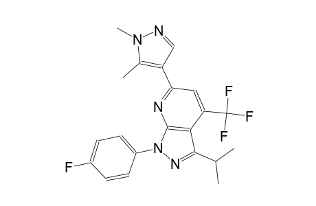 1H-pyrazolo[3,4-b]pyridine, 6-(1,5-dimethyl-1H-pyrazol-4-yl)-1-(4-fluorophenyl)-3-(1-methylethyl)-4-(trifluoromethyl)-