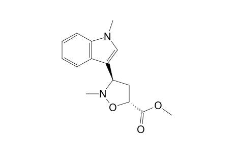 (3R,5R)-2-methyl-3-(1-methyl-3-indolyl)-5-isoxazolidinecarboxylic acid methyl ester