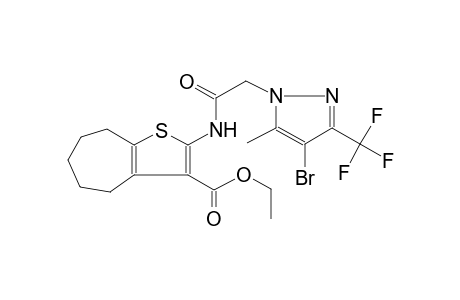 ethyl 2-({[4-bromo-5-methyl-3-(trifluoromethyl)-1H-pyrazol-1-yl]acetyl}amino)-5,6,7,8-tetrahydro-4H-cyclohepta[b]thiophene-3-carboxylate