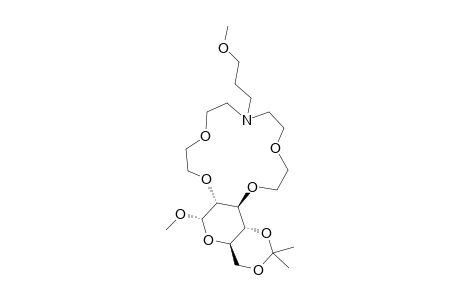 METHYL-4,6-O-ISOPROPYLIDENE-2,3-DIDEOXY-ALPHA-D-GLUCOPYRANOSIDO-(2,3-H)-N-METHOXYPROPYL-1,4,7,10-TETRAOXA-13-AZACYCLOPENTADECANE