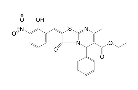 ethyl (2E)-2-(2-hydroxy-3-nitrobenzylidene)-7-methyl-3-oxo-5-phenyl-2,3-dihydro-5H-[1,3]thiazolo[3,2-a]pyrimidine-6-carboxylate