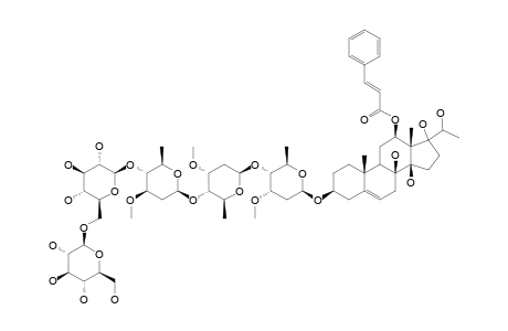 12-O-CINNAMOYLSARCOSTIN_3-O-BETA-D-GLUCOPYRANOSYL-(1->6)-BETA-D-GLUCOPYRANOSYL-(1->4)-BETA-D-OLEANDROPYRANOSYL-(1->4)-BETA-D-