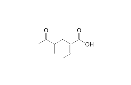 Hexanoic acid, 2-ethylidene-4-methyl-5-oxo-, (E)-(.+-.)-