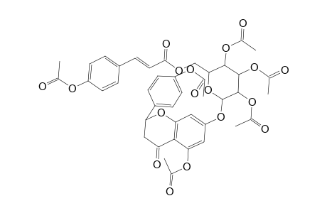 2-Propenoic acid, 3-[4-(acetyloxy)phenyl]-, ester with 5-(acetyloxy)-2-[4-(acetyloxy)phenyl]-2,3-dihydro-7-[(2,3,4-tri-O-acetyl-.beta.-D-glucopyranosyl)oxy]-4H-1-benzopyran-4-one, (S)-