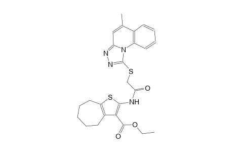 4H-cyclohepta[b]thiophene-3-carboxylic acid, 5,6,7,8-tetrahydro-2-[[[(5-methyl[1,2,4]triazolo[4,3-a]quinolin-1-yl)thio]acetyl]amino]-, ethyl ester