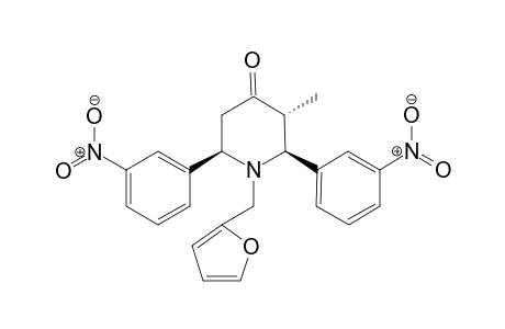 (2S,3R,6R)-1-(furan-2-ylmethyl)-3-methyl-2,6-bis(3-nitrophenyl)piperidin-4-one