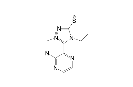 ANHYDRO-3-MERCAPTO-4-ETHYL-1-METHYL-5-(3'-AMINO-2'-PYRAZINYL)-1,2,4-TRIAZOLIUM-HYDROXIDE