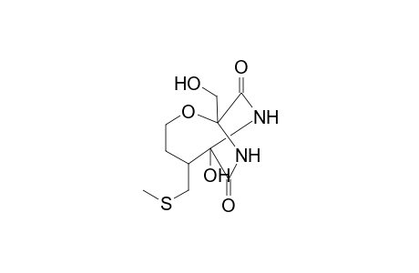 8,10-diaza-6-hydroxy-1-(hydroxymethyl)-5-(methylthiomethyl)-2-oxabicyclo[4.2.2]decane-7,9-dione