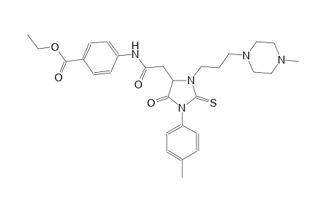ethyl 4-[({1-(4-methylphenyl)-3-[3-(4-methyl-1-piperazinyl)propyl]-5-oxo-2-thioxo-4-imidazolidinyl}acetyl)amino]benzoate