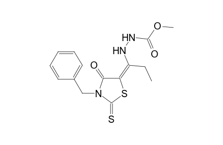 Methyl 2-[(1E)-1-(3-benzyl-4-oxo-2-thioxo-1,3-thiazolidin-5-ylidene)propyl]hydrazinecarboxylate