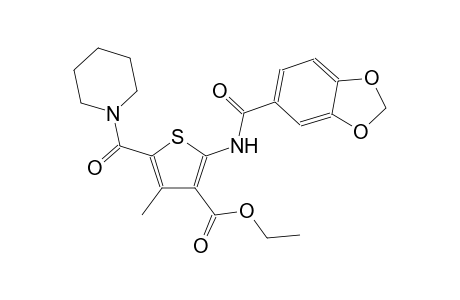 2-[[1,3-benzodioxol-5-yl(oxo)methyl]amino]-4-methyl-5-[oxo(1-piperidinyl)methyl]-3-thiophenecarboxylic acid ethyl ester