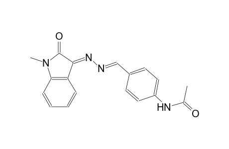 N-(4-{(E)-[(2E)-2-(1-methyl-2-oxo-1,2-dihydro-3H-indol-3-ylidene)hydrazono]methyl}phenyl)acetamide