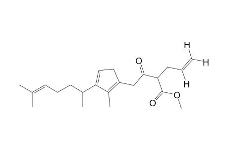 alpha-allyl-3-(1,5-dimethyl-4-hexenyl)-2-methyl-1,3-cyclopentadiene-1-acetoacetic acid, methyl ester