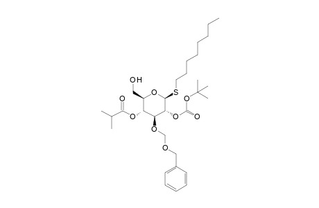 octyl 3-O-benzyloxymethyl-2-O-tert-butoxycarbonyl-4-O-isobutyryl-.beta.-D-thioglucopyranoside