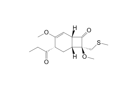 (1.beta.,4S*,6.beta.,7S*.)-3,7-Dimethoxy-7-methylthiomethyl-4-propionylbicyclo[4.2.0]oct-2-ene-8-one