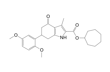 6-(2,5-dimethoxyphenyl)-3-methyl-4-oxo-1,5,6,7-tetrahydroindole-2-carboxylic acid cycloheptyl ester