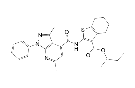 sec-butyl 2-{[(3,6-dimethyl-1-phenyl-1H-pyrazolo[3,4-b]pyridin-4-yl)carbonyl]amino}-4,5,6,7-tetrahydro-1-benzothiophene-3-carboxylate