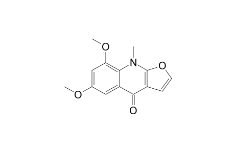 9-METHYL-6,8-DIMETHOXY-4,9-DIHYDROFURO-[2,3-B]-QUINOLIN-4-ONE;ISOMACULOSIDINE