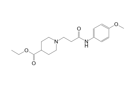 4-piperidinecarboxylic acid, 1-[3-[(4-methoxyphenyl)amino]-3-oxopropyl]-, ethyl ester