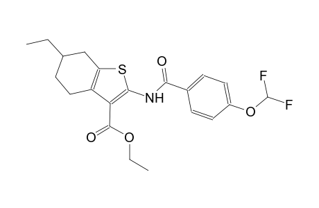 ethyl 2-{[4-(difluoromethoxy)benzoyl]amino}-6-ethyl-4,5,6,7-tetrahydro-1-benzothiophene-3-carboxylate
