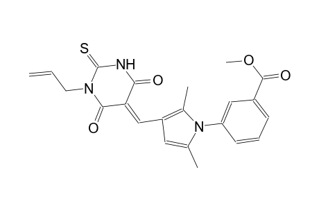 methyl 3-{3-[(E)-(1-allyl-4,6-dioxo-2-thioxotetrahydro-5(2H)-pyrimidinylidene)methyl]-2,5-dimethyl-1H-pyrrol-1-yl}benzoate