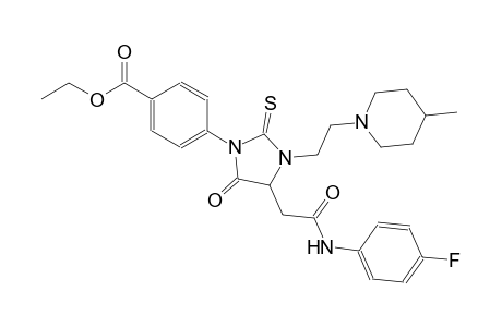 ethyl 4-{4-[2-(4-fluoroanilino)-2-oxoethyl]-3-[2-(4-methyl-1-piperidinyl)ethyl]-5-oxo-2-thioxo-1-imidazolidinyl}benzoate