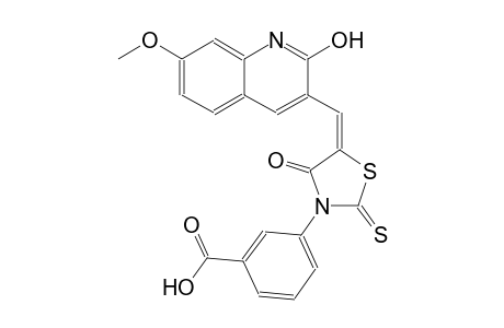 benzoic acid, 3-[(5E)-5-[(2-hydroxy-7-methoxy-3-quinolinyl)methylene]-4-oxo-2-thioxothiazolidinyl]-
