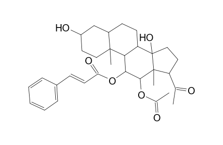 Pregnan-20-one, 12-(acetyloxy)-3,14-dihydroxy-11-[(1-oxo-3-phenyl-2-propenyl)oxy]-, (3.beta.,11.alpha.,12.beta.,14.beta.)-