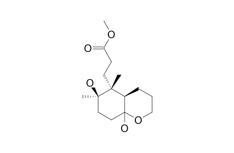 (+)-(4AS,5S,6S,8AR/8AS)-3,4,4A,5,6,7,8,8A-OCTAHYDRO-6,8A-DIHYDROXY-5,6-DIMETHYL-2H-BENZO-[B]-PYRAN-5-PROPANOIC-ACID,METHYLESTER