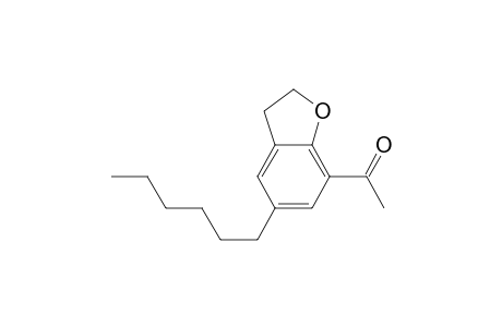 5-n-hexyl-7-acetyl-2,3-dihydrobenzofuran
