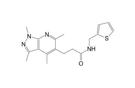 1H-pyrazolo[3,4-b]pyridine-5-propanamide, 1,3,4,6-tetramethyl-N-(2-thienylmethyl)-