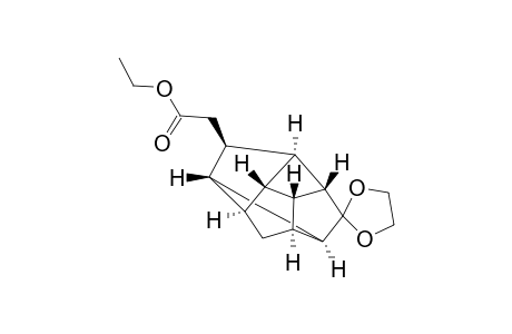 Spiro[1,3-dioxolane-2,5'(1'aH)-[1,2,4]ethanylylidene[1H]cyclobuta[cd]pentalene]-7'-acetic acid, hexahydro-, ethyl ester, (1'.alpha.,1'a.beta.,2'.alpha.,3'a.beta.,4'.alpha.,5'a.beta.,5'b.bet a.,6'R*,7'R*)-
